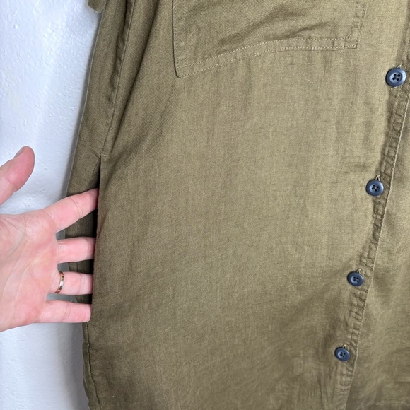 Everlane Linen Workwear Dress Green Size XS EUC - Picture 6 of 10